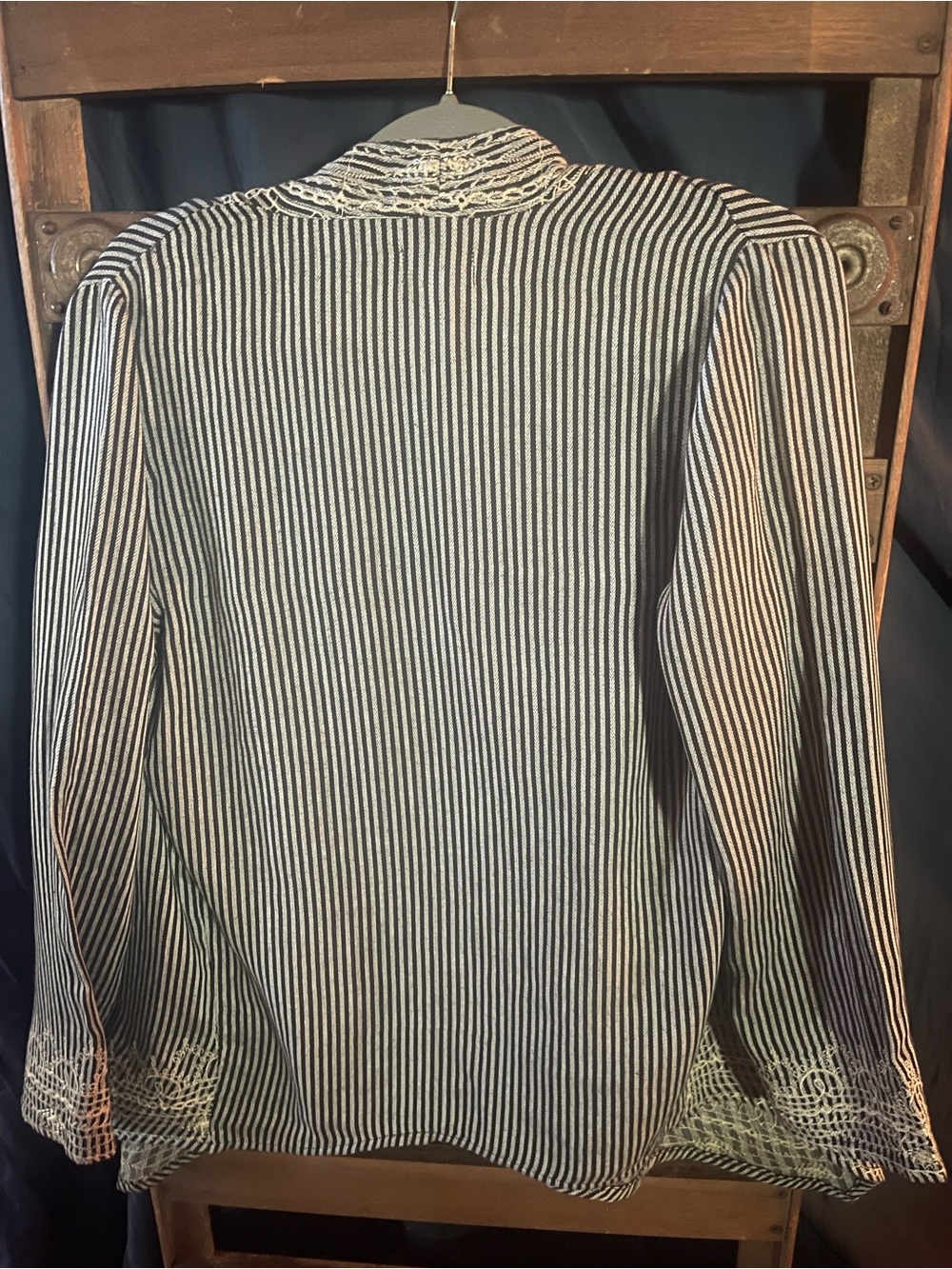 Cost Plus World Market Open Knit Women's Cardigan in Black and Cream - Picture 2 of 4